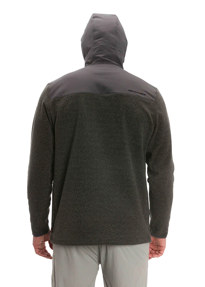 High-performance outdoor hoodie by Grundens with moisture-wicking fabric.