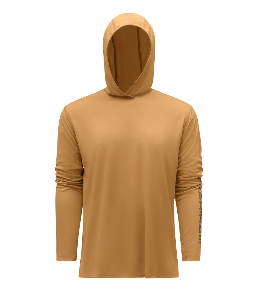 Grundens Tough Sun Hoodie in Whiskey color