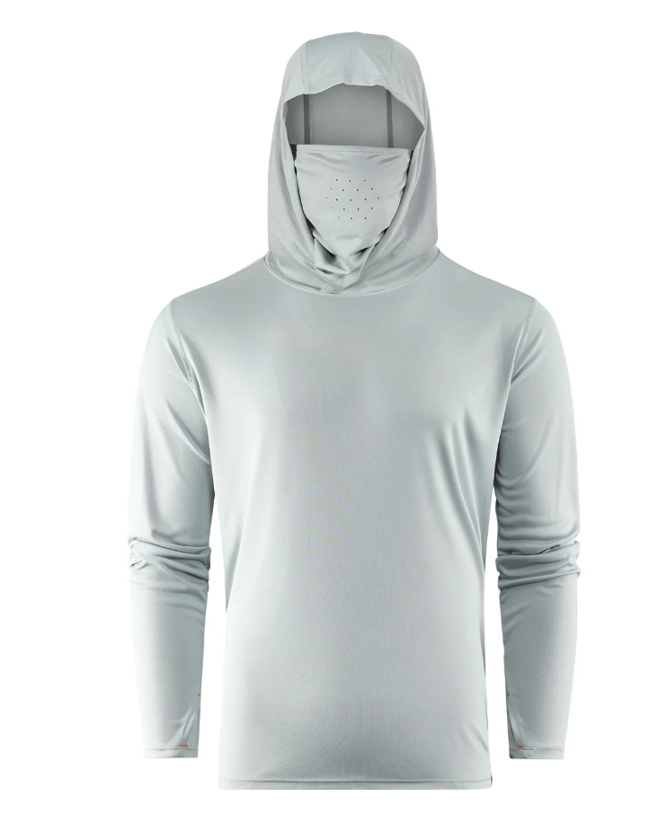 Grundens Tough Sun Masked Hoodie in iceberg color