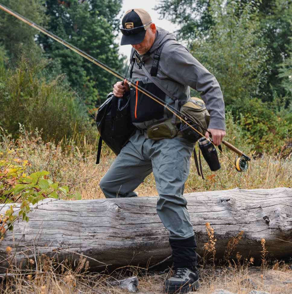 Order online: Grundens Bedrock Waders with 30K waterproof rating and mobility patterning for easy movement