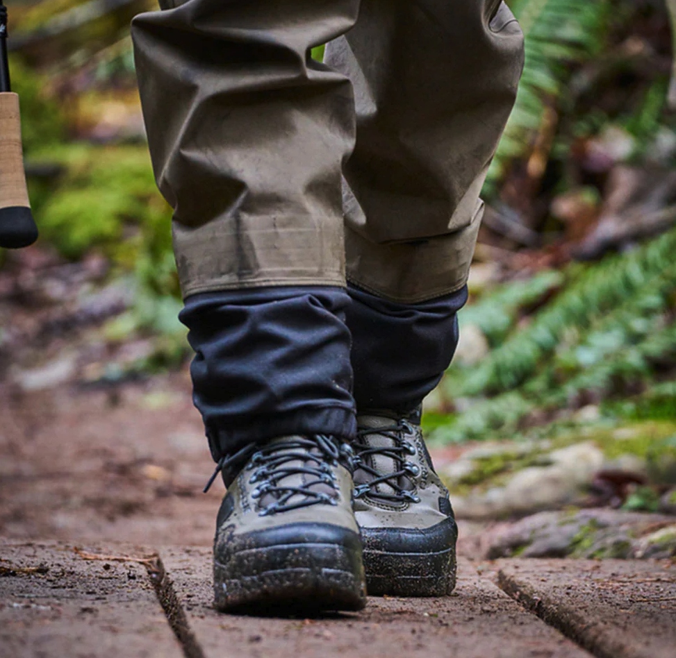 Two vertical chest storage pockets for fly boxes and tippet spools in Grundens Boundary ZIP Waders