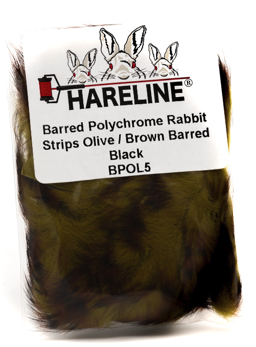 Hareline Barred Polychrome Rabbit Strips Fly Tying Material Is The Best Way To Add Color While Tying Bass And Trout Streamers