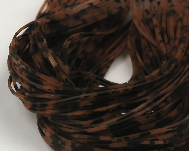 Hareline Barred & Speckled Crazy Legs for fly tying are a great way to add color and movement when tying flies for bass, trout,