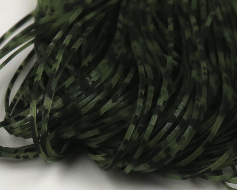 Hareline Barred & Speckled Crazy Legs for fly tying are a great way to add color and movement when tying flies for bass, trout,