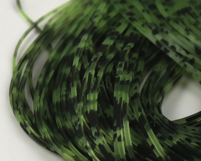 Hareline Barred & Speckled Crazy Legs for fly tying are a great way to add color and movement when tying flies for bass, trout,