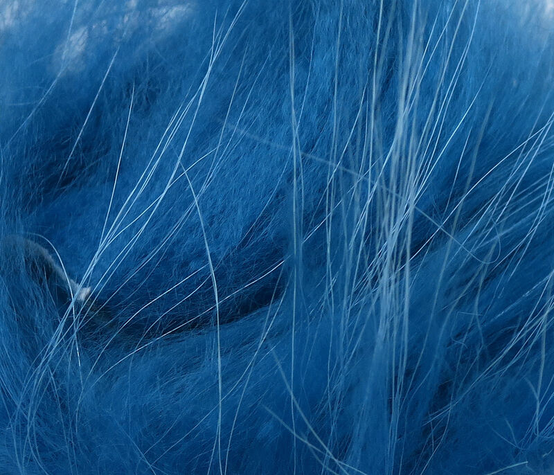 Kingfisher Blue Fin Raccoon Zonker strip, shimmering and bold, great for attracting fish in clear streams.