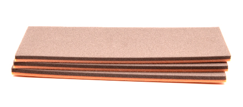 Two-color brown and orange fly tying foam sheets for dry terrestrial patterns