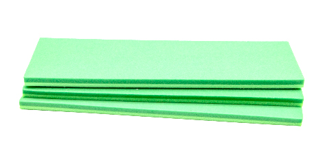 Two-tone olive and chartreuse fly tying foam sheets for hoppers and poppers