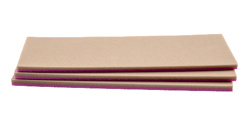 Two-tone tan and pink fly tying foam for hopper and indicator patterns