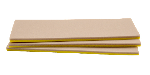 Double Decker 5mm Stacked Foam in Tan and Yellow for hopper and attractor flies