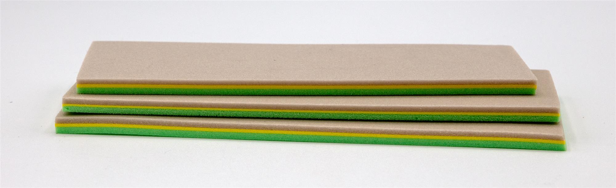 Multi-color layered foam for fly tying tan chartreuse