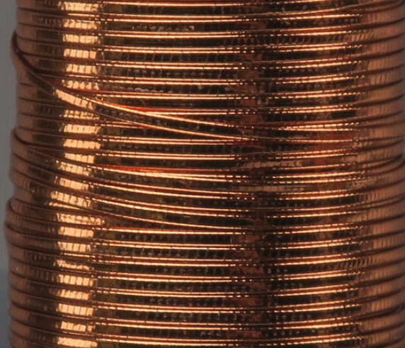 Copper Veevus French Tinsel, excellent for tying flies with a natural, earthy appeal for freshwater fishing