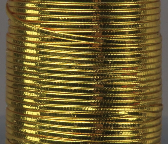Veevus French Tinsel in gold, perfect for adding a classic shimmer to traditional and modern fly patterns