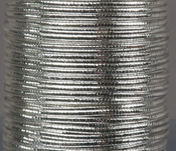 Silver Veevus French Tinsel, ideal for creating reflective highlights in nymphs, dry flies, and streamers