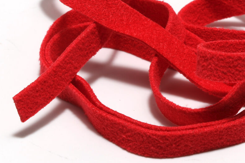 Red leather fly tying material.