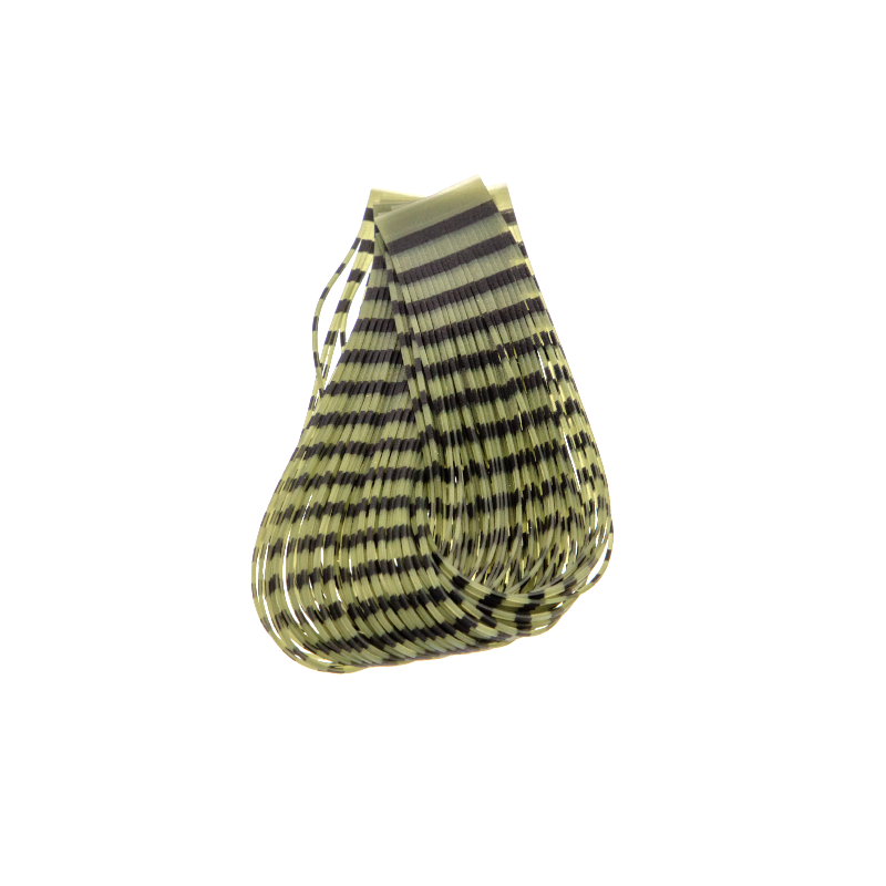 Hareline Double Barred Silicone Legs Dark Olive — heavy-duty silicone fly tying legs for nymphs, terrestrials, and streamers.