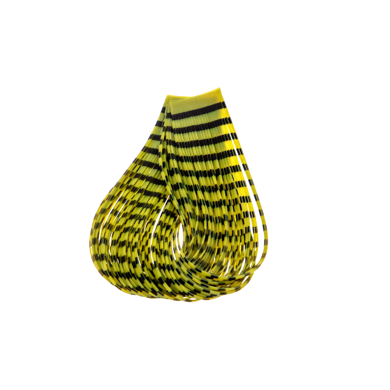 Double Barred Silicone Legs Green Olive — premium fly tying silicone legs offering natural barred contrast and stiffness.