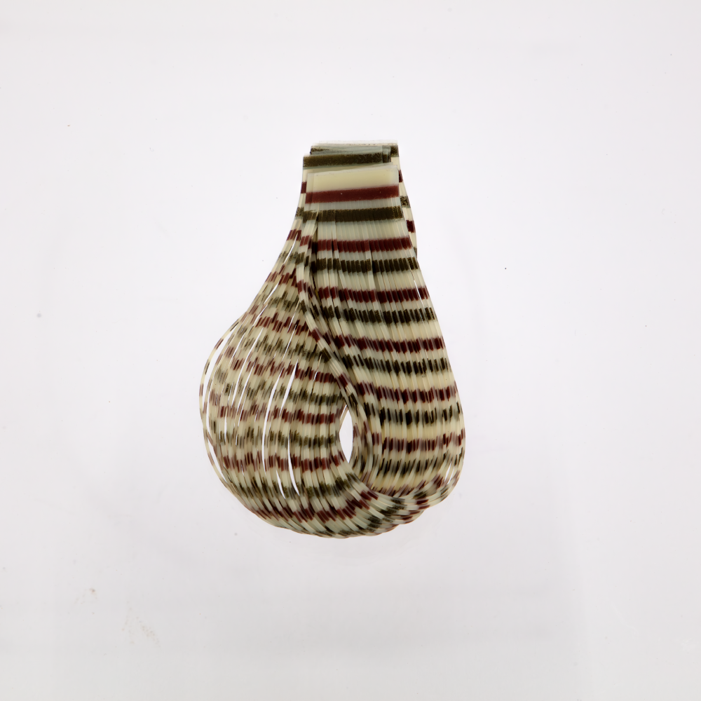 Bone/Brown/Olive Triple Barred Heavy Duty Silicone Legs. Natural rubber legs for fly tying.