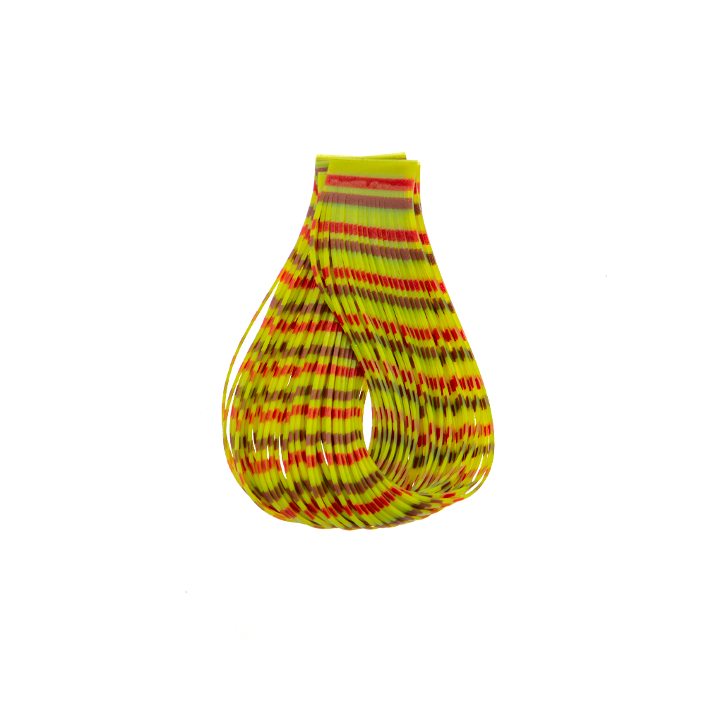 Golden Olive/Rust/Brown Triple Barred Silicone Legs. Heavy Duty rubber legs for fly tying.