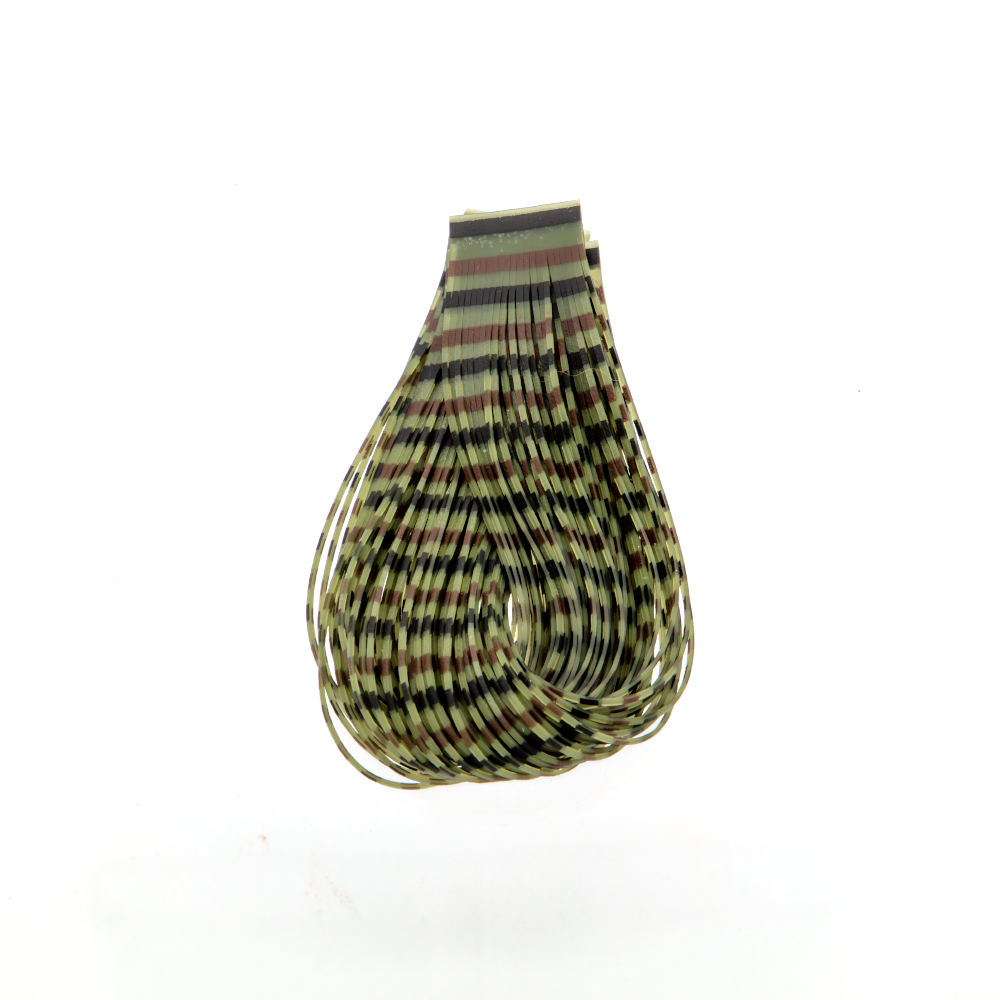 Olive/Brown/Black Triple Barred Heavy Duty Silicone Legs. Rubber legs for fly tying.