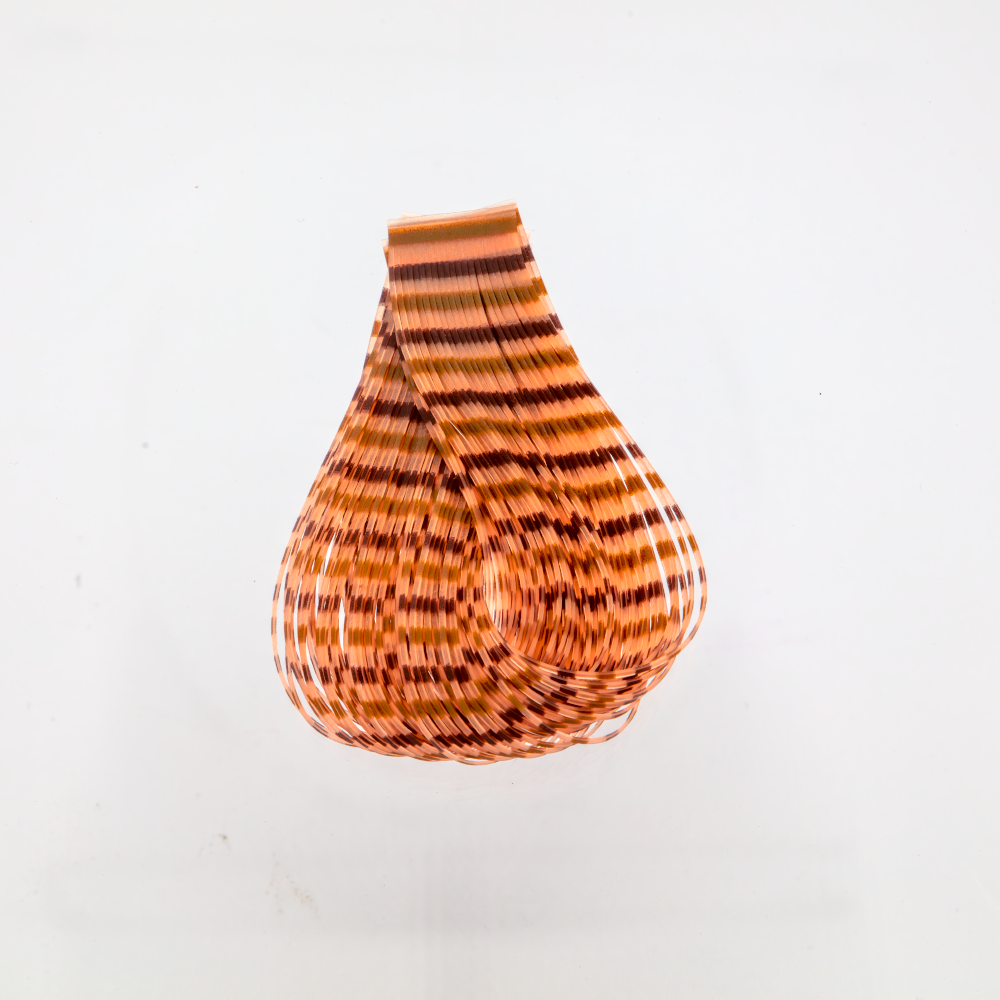 Shrimp Pink/Olive/Brown Triple Barred Heavy Duty Silicone Legs. Durable rubber for fly tying.