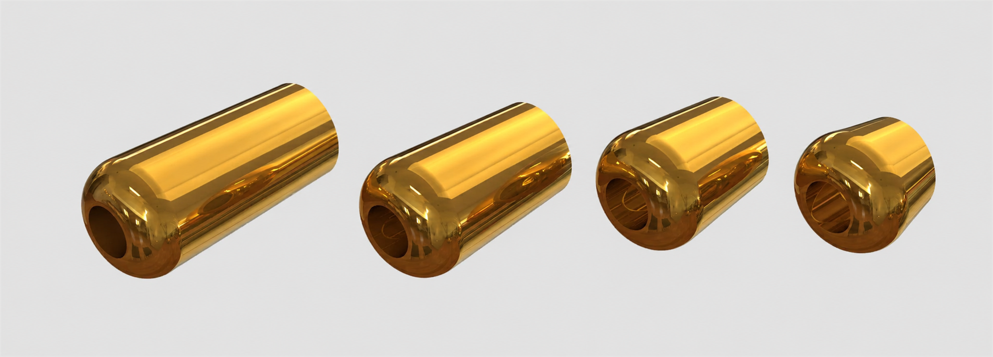 Gold brass tube fly weight for adding sink rate and flaring fly tying materials