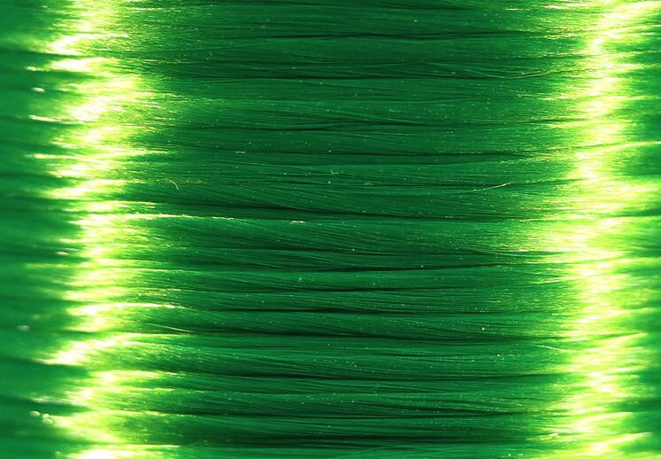 Veevus Floss in chartreuse, increasing visibility and effectiveness in water.