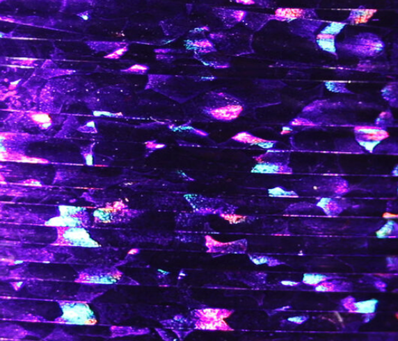 Purple Veevus Holographic Tinsel, adds a touch of royalty and allure to fly designs