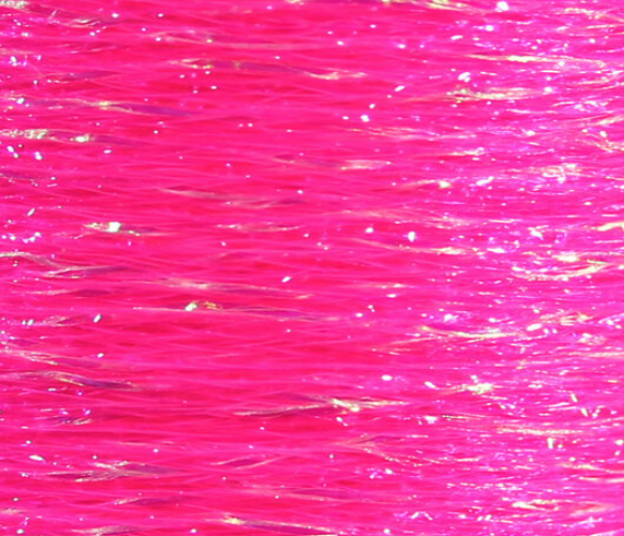 Fluorescent pink Veevus Mini Flat Braid, vibrant and eye-catching for freshwater and saltwater flies.