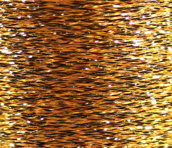 Shiny gold Veevus Mini Flat Braid, classic and versatile for a wide range of fly tying applications.
