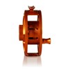 Arbor view of Hatch Iconic Fly Reel 7 Plus Campfire Orange color mid arbor
