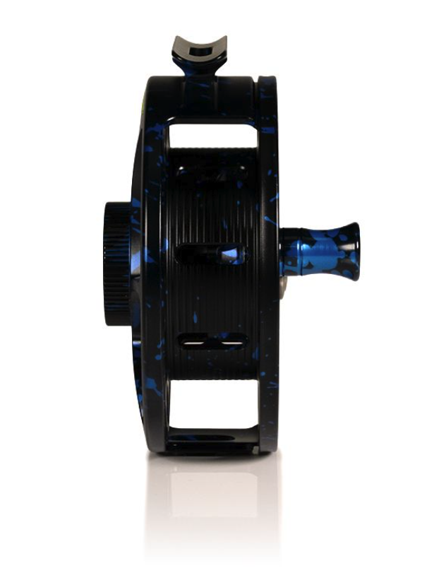 Arbor view of Hatch Iconic Fly Reel 5 Plus Dark Matter Blue/Black Limited Edition Large Arbor