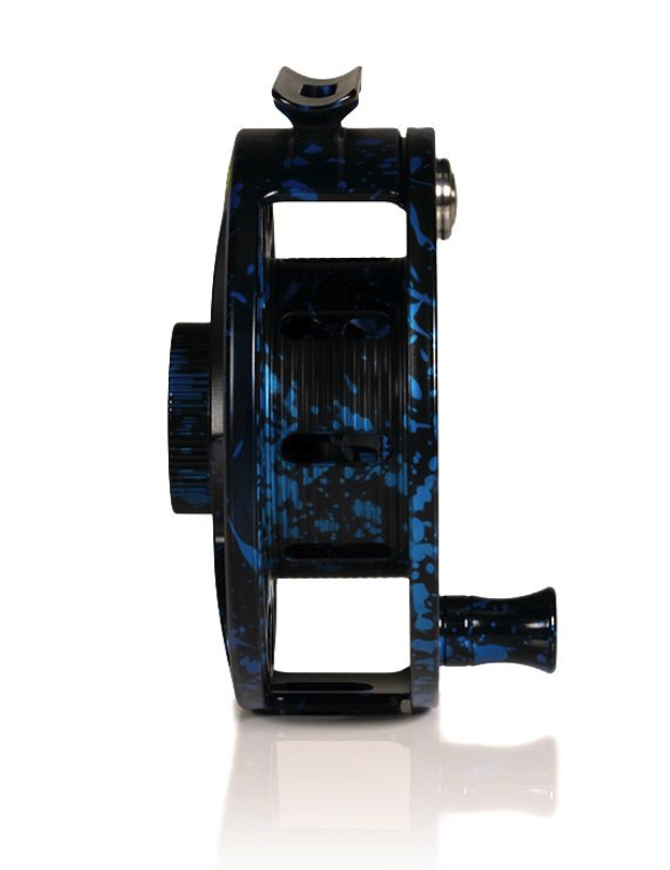 Arbor view of Hatch Iconic Fly Reel 5 Plus Dark Matter Blue/Black Limited Edition Mid Arbor