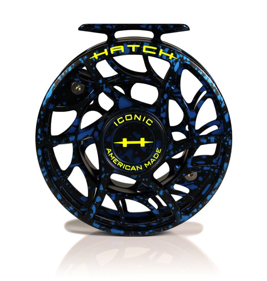 Drag knob side of Hatch Iconic Fly Reel 9 Plus Dark Matter Blue/Black Limited Edition Large Arbor