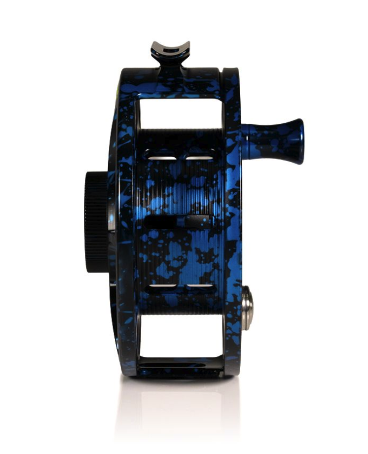 Arbor view of Hatch Iconic Fly Reel 9 Plus Dark Matter Blue/Black Limited Edition Large Arbor