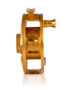 Arbor view of Hatch Iconic Fly Reel 5 Plus Fool's Gold Limited Edition Mid Arbor