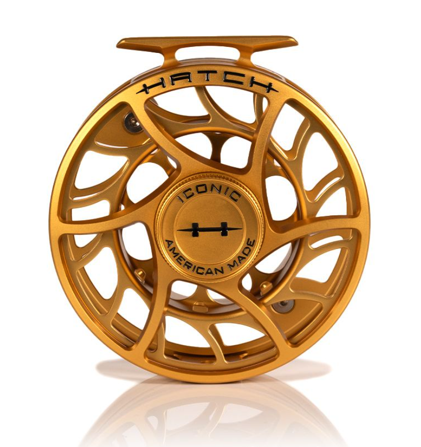 Hatch Iconic Fly Reel 9 Plus Fool's Gold Limited Edition Back Back view of Hatch Iconic Fly Reel 9 Plus Fool's Gold Limited Edition