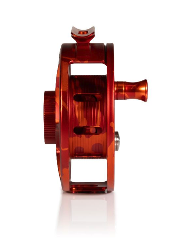 Arbor view of Hatch Iconic Fly Reel 4 Plus Magma Red Orange Limited Edition