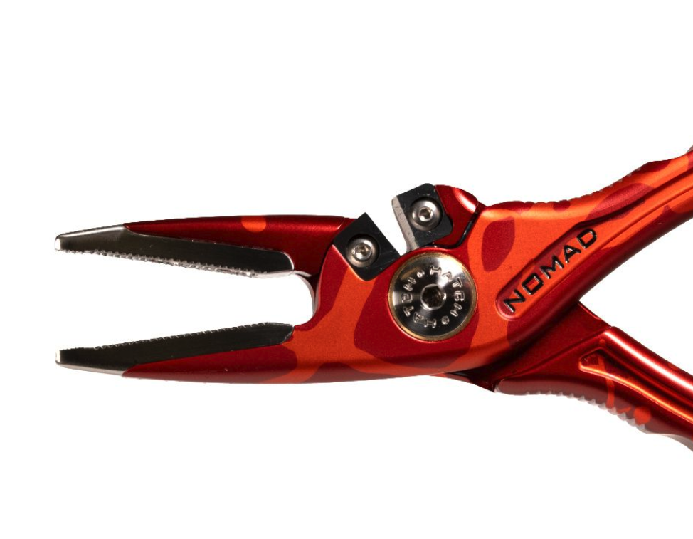 Jaw and cutter detail of Hatch Nomad 2 Pliers Magma Limited Edition