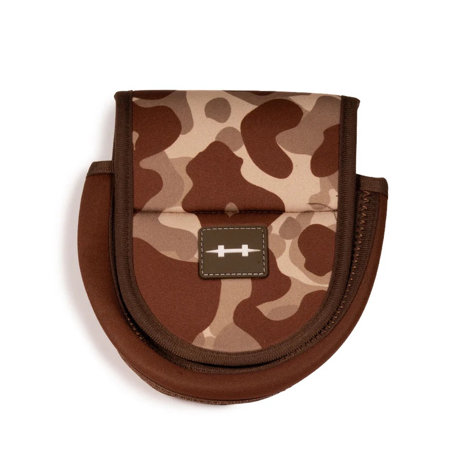 Hatch Iconic Custom Reel Pouch in camo pattern for premium fly reel storage