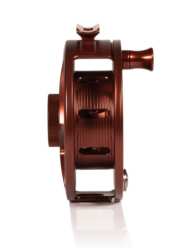 Arbor view of Hatch Iconic Fly Reel 5 Plus Limited Edition Rust