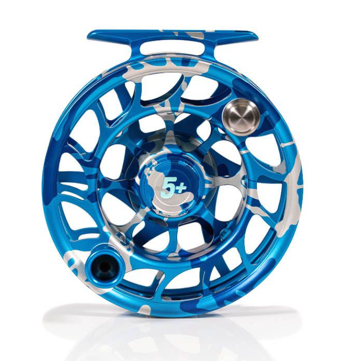 Spool view of Hatch Iconic Fly Reel 5 Plus Limited Edition Splash Camo Large Arbor