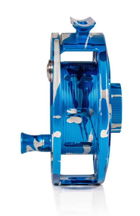 Arbor view of Hatch Iconic Fly Reel 5 Plus Limited Edition Splash Camo Large Arbor