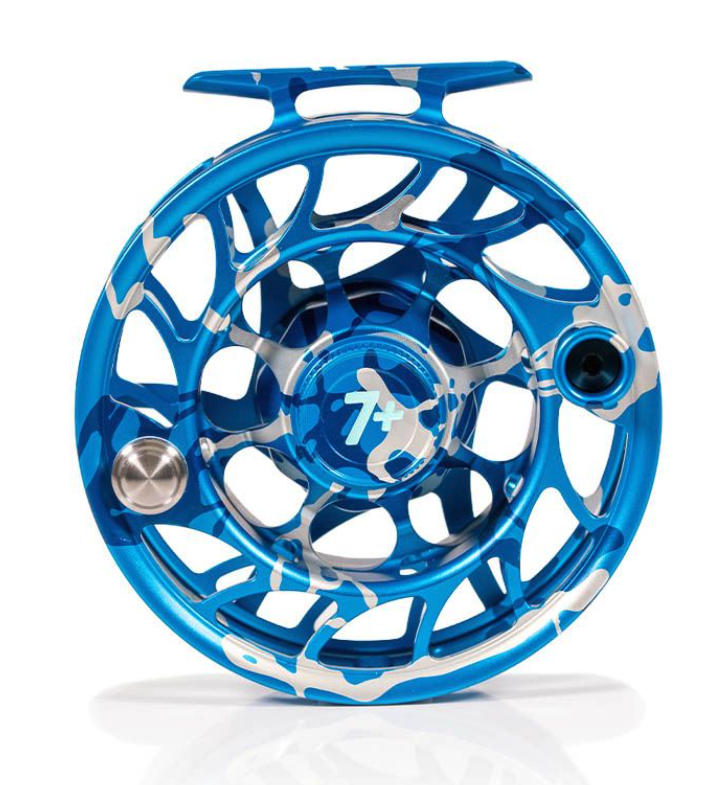 Spool view of Hatch Iconic Fly Reel 7 Plus Limited Edition Splash Camo Large Arbor