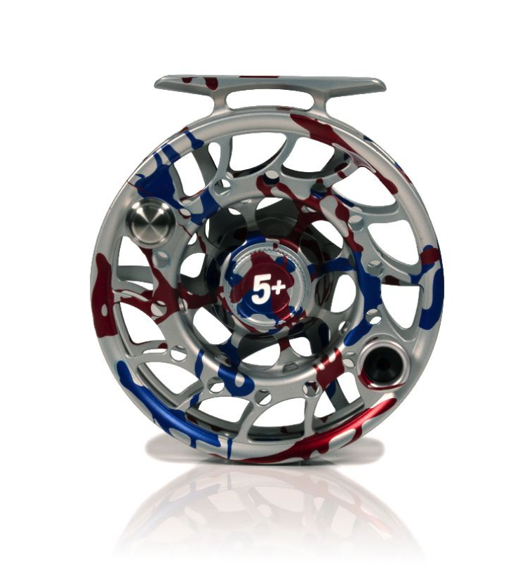 Front of Hatch Iconic Fly Reel 5 Plus USA Limited Edition Mid Arbor