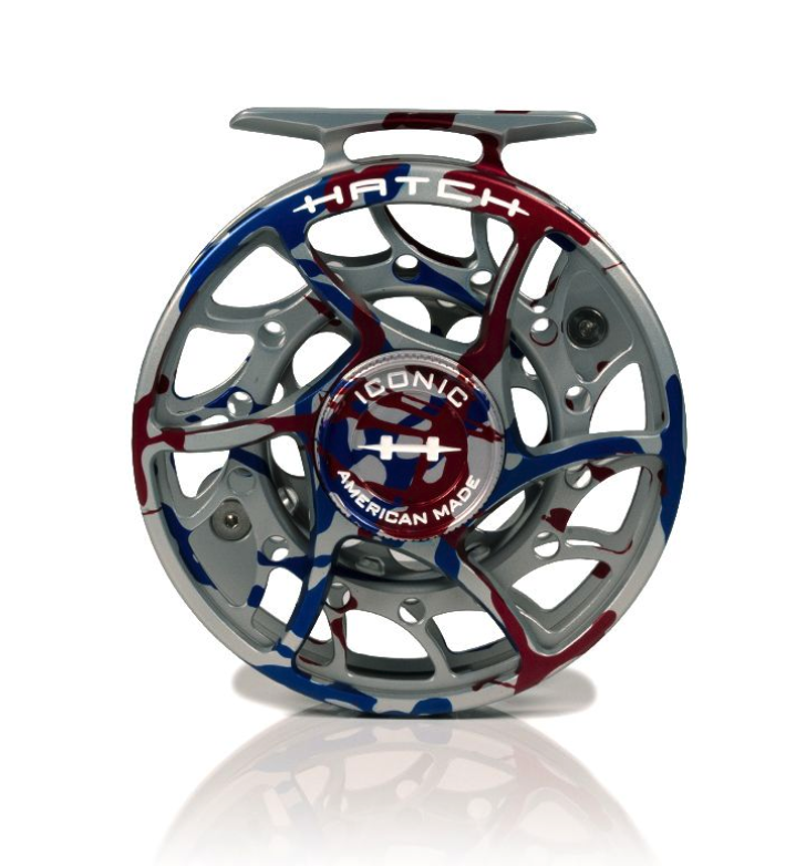Back of Hatch Iconic Fly Reel 5 Plus USA Limited Edition Mid Arbor