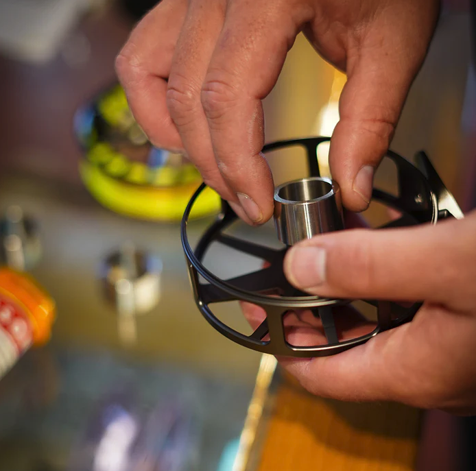 Lamson Guru E-Series Fly Reel weight installation