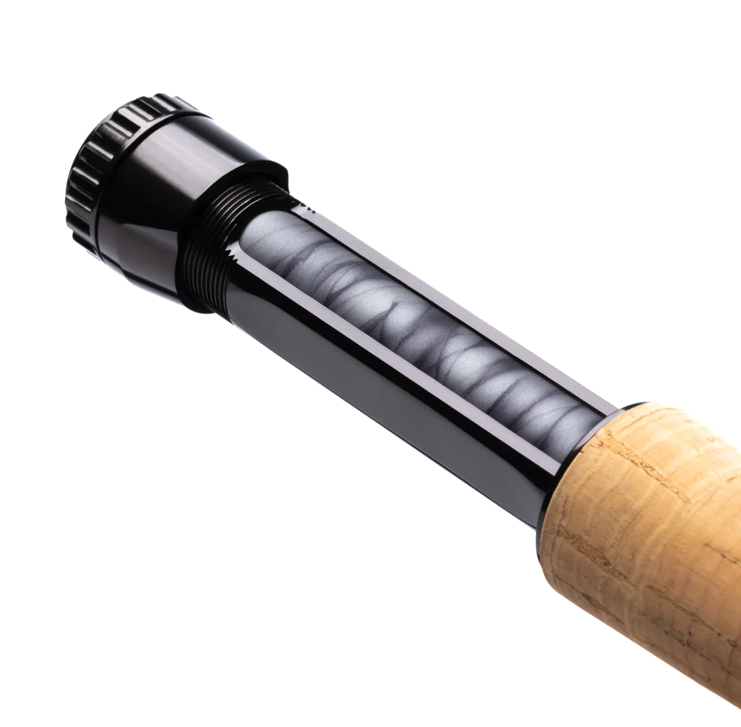 Close-up of Lamson Radius Fly Rod, highlighting its robust construction and sleek finish for longevity.