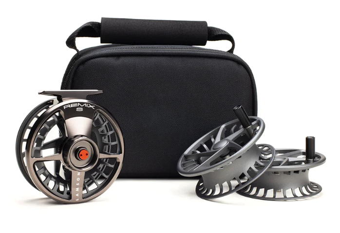 Lamson Remix S-Series 3-Pack includes one reel with two extra spools and a padded carrying case