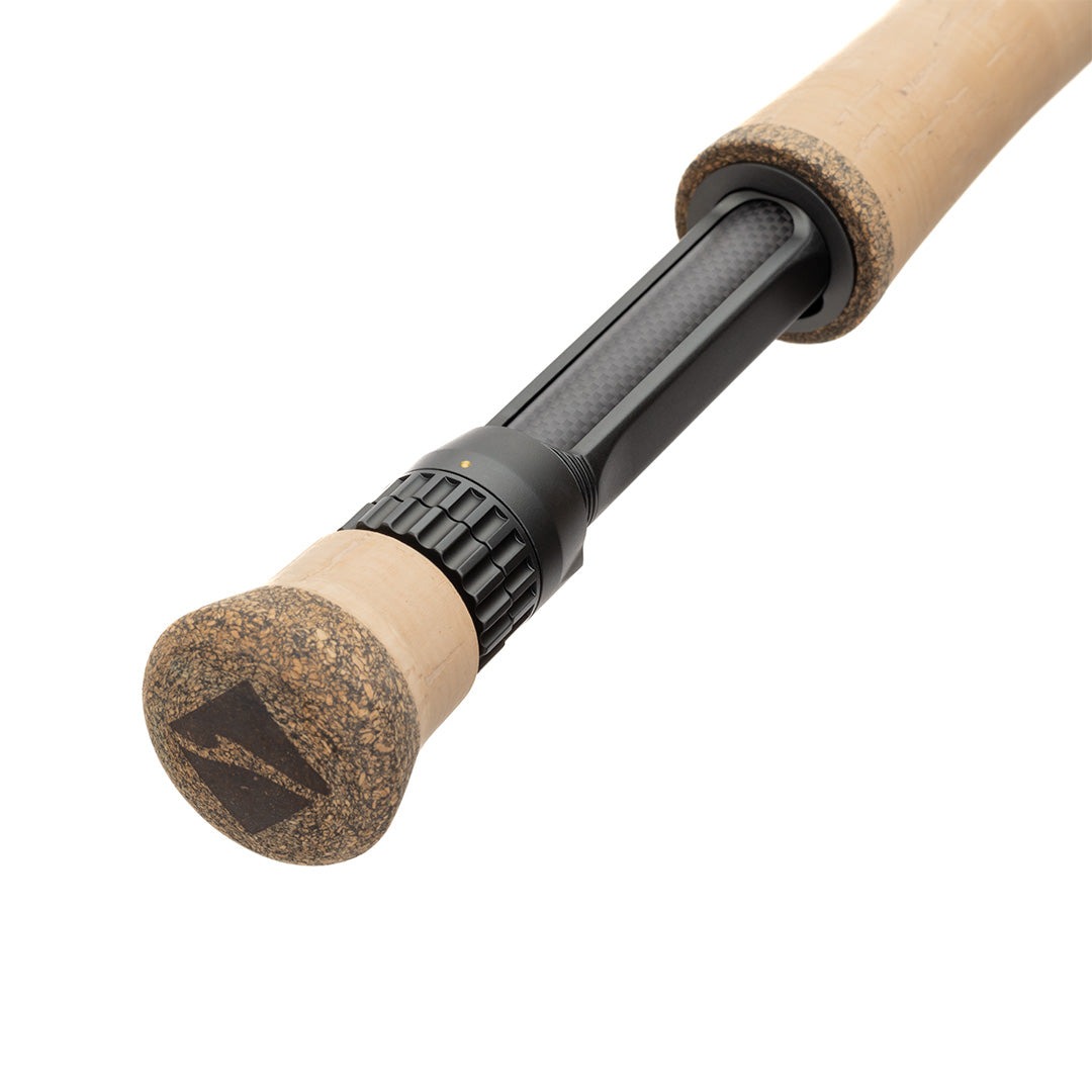 Lamson Speedster fly rod reel seat and cork butt cap detail fast action streamer fly rod